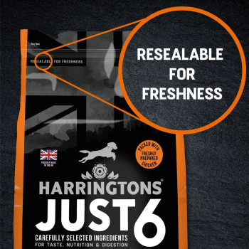 Harringtons 6kg Just 6 Chicken Grain Free Dry Dog Food