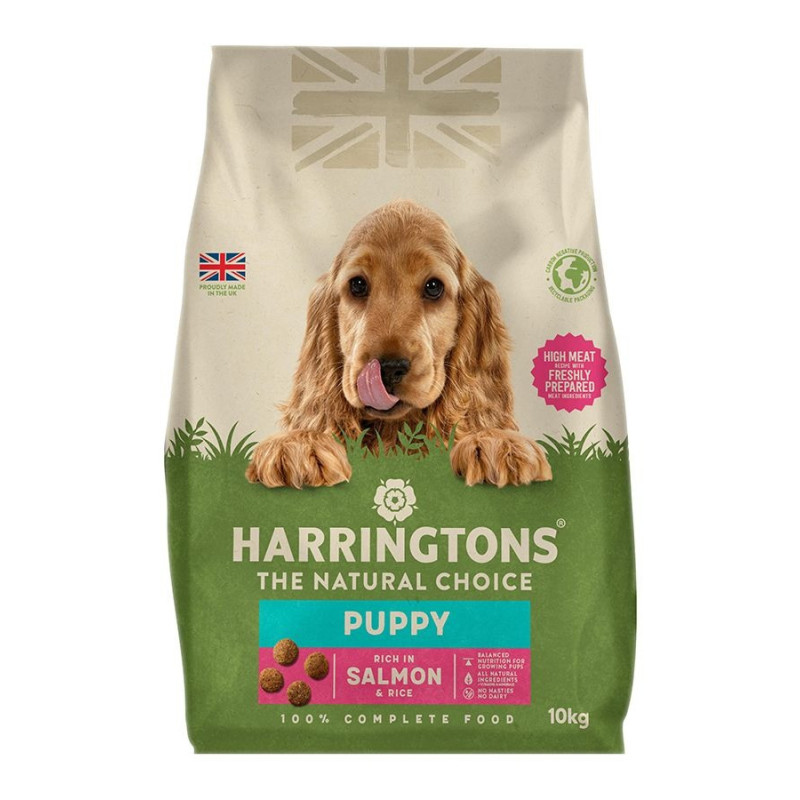 Harringtons 10kg Complete Puppy Salmon And Rice Dry Food, Brown
