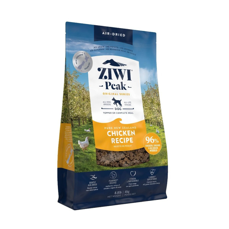 ZiwiPeak 4kg Air Dried Chicken Dog Food, Brown