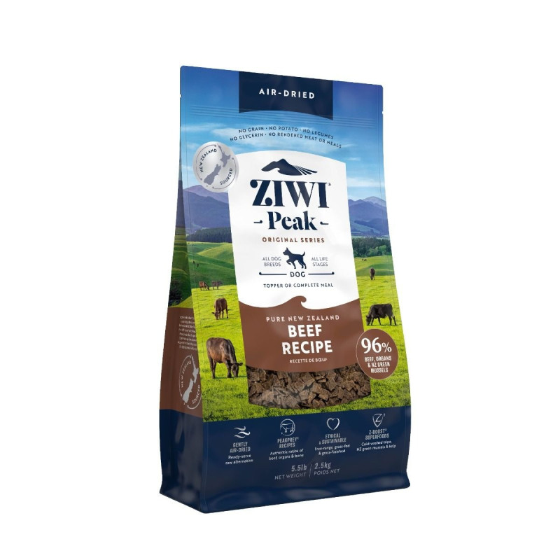 ZiwiPeak 2.5kg Beef Air Dried Dog Food, Brown