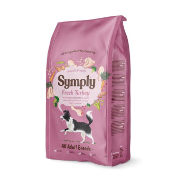 Symply 2kg Adult Fresh Turkey Dry Dog Food, Brown