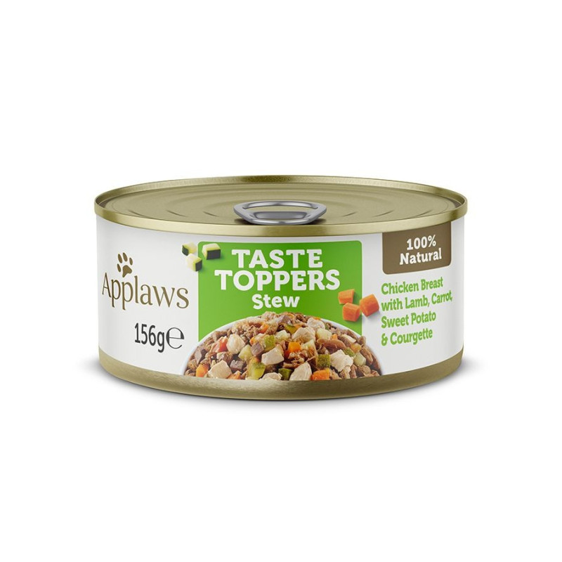 Applaws 156g Taste Topper Stew Chicken Lamb Veg Dog Food Tin