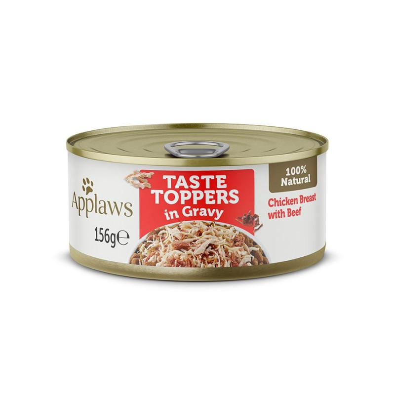 Applaws Taste Topper Gravy Chicken Beef Dog Tin, 156g