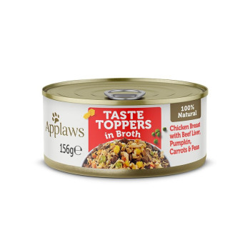 Applaws Taste Topper Broth Chicken Beef Dog Tin, 156g