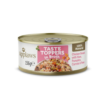 Applaws Taste Topper Broth Chicken Ham Dog Tin, 156 g