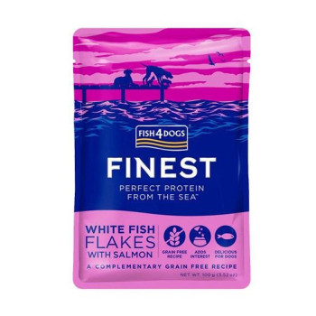 Fish4Dogs 100g White Fish Flakes with Salmon Wet Food