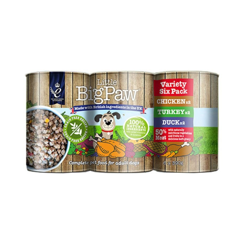 Little Big Paw 6 x 390g Variety Pack Dog Wet Food