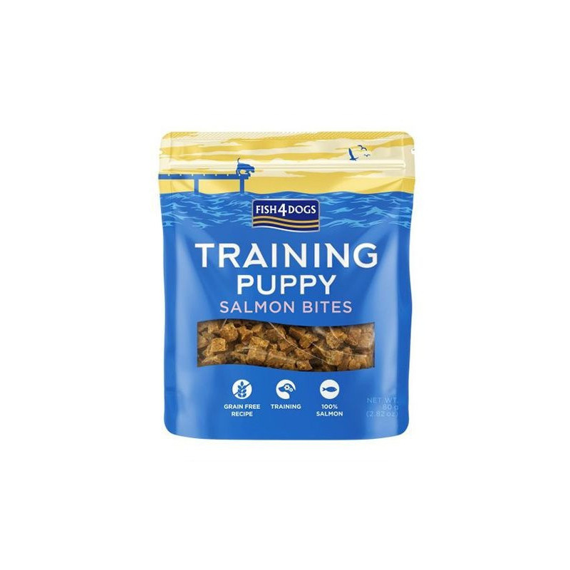 Fish4Dogs Training Puppy Salmon Bites Treats, 80 g, brown