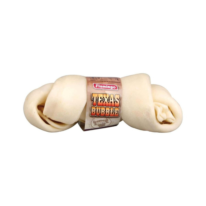 Flamingo Texas Bubble Rawhide Bone Dog Treats, 10-12cm, white