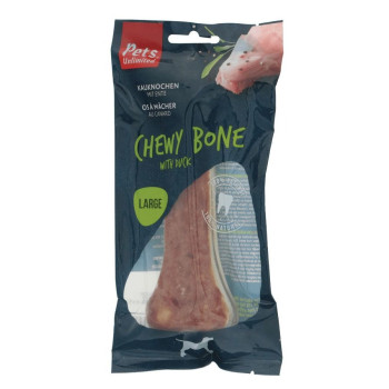 Pets Unlimited Chewy Bone with Duck Large, brown