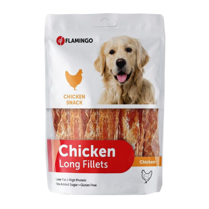 Flamingo Chicken Breast Fillet Dog Treats, os, Natural color