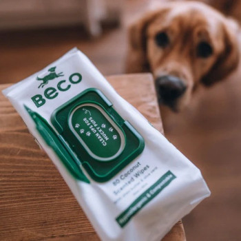 Beco Bamboo Coconut Scented Dog Wipes, White