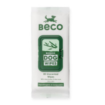 Beco Bamboo Unscented Dog Wipes, White