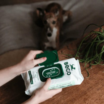 Beco Bamboo Unscented Dog Wipes, White