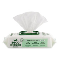 Beco Bamboo Unscented Dog Wipes, White