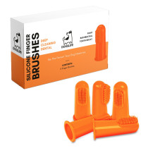 DogsLife Silicone Finger Dental Brushes Dog 5pcs, Orange
