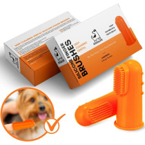 DogsLife Silicone Finger Dental Brushes Dog 5pcs, Orange