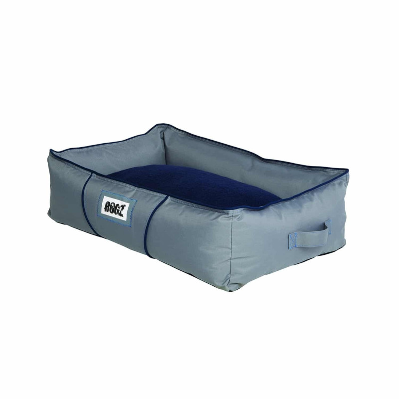Rogz Lekka Cushioned Bed, Medium, Grey Navy