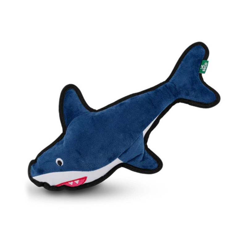 Beco Rough and Tough Shark Soft Dog Toy, Large, Navy Blue