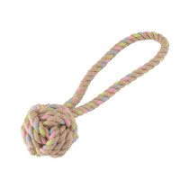 Beco Rope Hemp Ball with Loop, Large, Mix colour