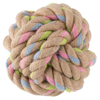 Beco Rope Hemp Ball with Loop, Large, Mix colour
