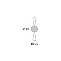 Flamingo Rubber Drury Ball with Rope Dog Toy, Lime