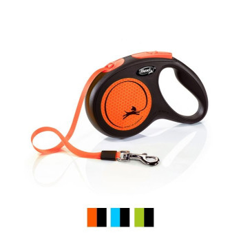Flexi New Neon Tape Retractable Dog Leash, S5M, Green