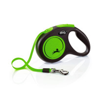 Flexi New Neon Tape Retractable Dog Leash, M5M, Green