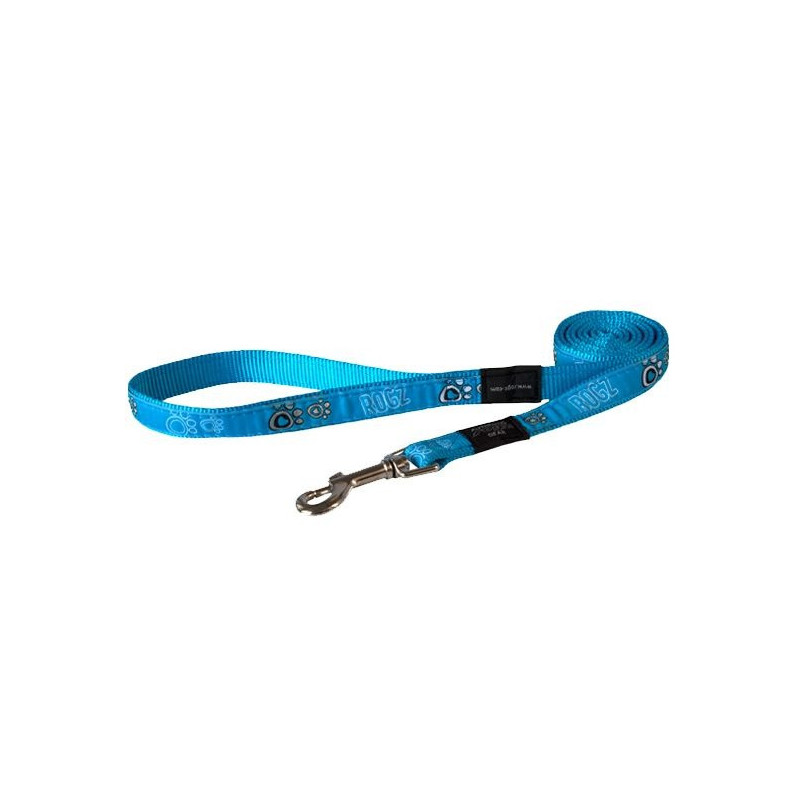 Rogz Turquoise Paw Lead, x-Large, Turquoise