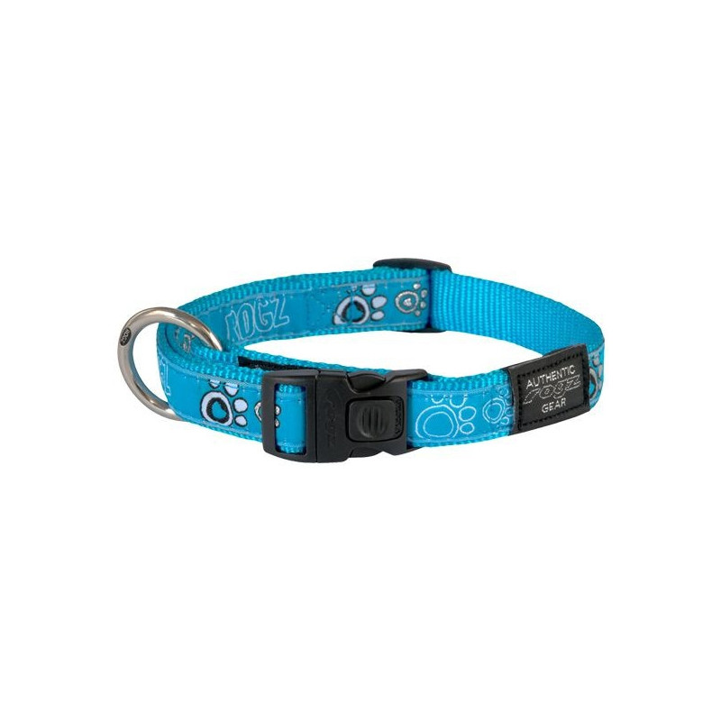Rogz Turquoise Paw Collar, x-Large, Turquoise