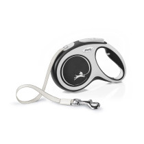 Flexi New Comfort Tape Dog Leash, M5M, Black