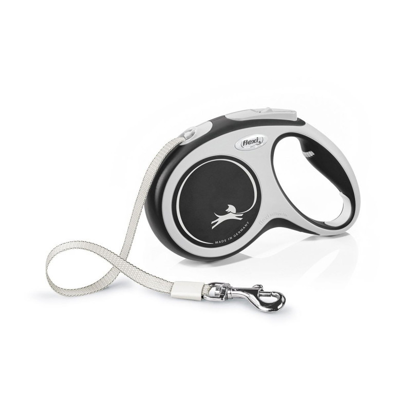 Flexi New Comfort Tape Dog Leash, M5M, Black
