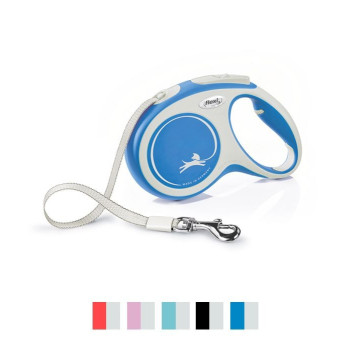 Flexi New Comfort Tape Dog Leash, L8M, Blue