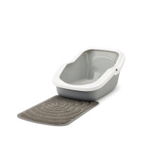 Savic Litter Tray Mat Nestor Corner and Rincon, 46cm x 39.5cm, Grey