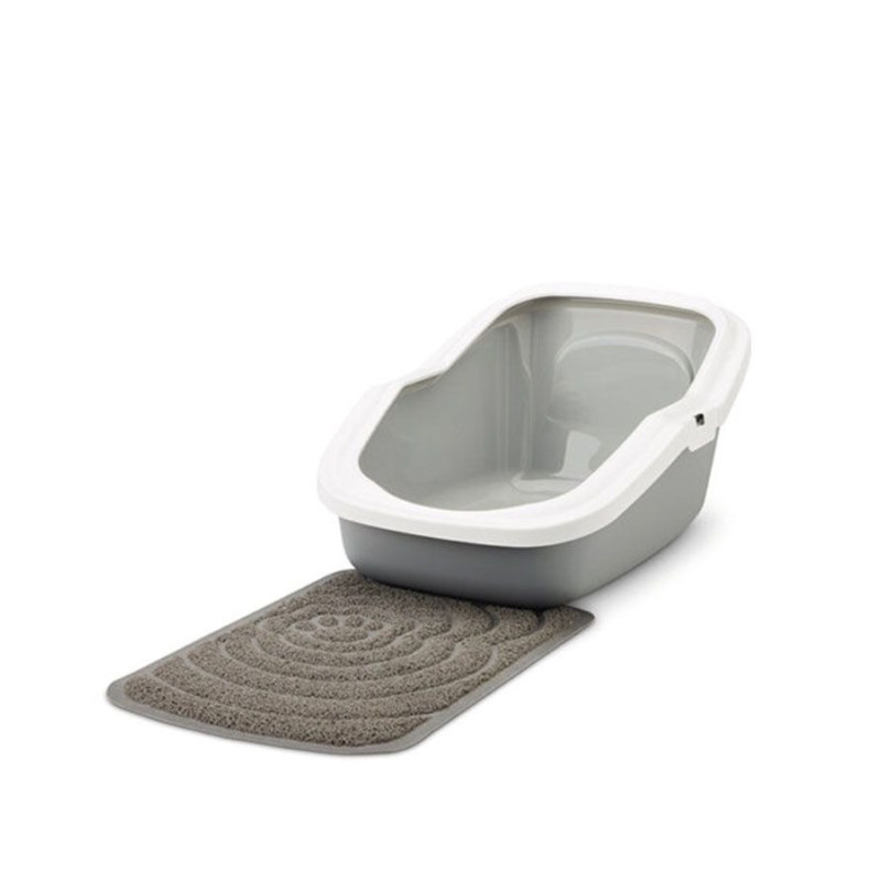 Savic Litter Tray Mat Nestor Corner and Rincon, 46cm x 39.5cm, Grey