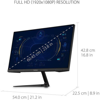 Viewsonic VX2418-P-MHD 24 Inch Frameless Full HD 1080P 165Hz 1Ms Gaming Monitor With Adaptive-Sync Eye Care HDMI And Display Port