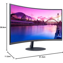 Samsung 27 Inch Curved Full HD 1080P Monitor With Speakers, HDMI, Display Port - LS27C390