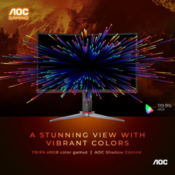 AOC C27G2Z 27 Inch Curved Frameless Ultra-Fast Gaming Monitor, FHD 1080P, 0.5Ms 240Hz, Freesync, HDMI/DP/VGA, Height Adjustable, 3-Year Zero Dead Pixel Guarantee, Black, Xbox PS5 Switch