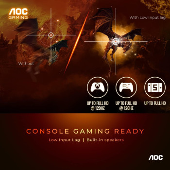 AOC C27G2Z 27 Inch Curved Frameless Ultra-Fast Gaming Monitor, FHD 1080P, 0.5Ms 240Hz, Freesync, HDMI/DP/VGA, Height Adjustable, 3-Year Zero Dead Pixel Guarantee, Black, Xbox PS5 Switch