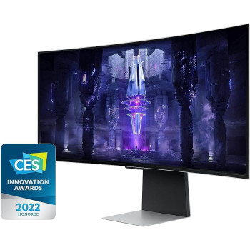 Samsung 34 Inch Odyssey OLED G8 Gaming Monitor With Smart TV Experience, 0.03Ms Response Time & 175Hz Refresh Rate, AMD FreeSync Premium Pro, IoT Hub & Voice Assistants - LS34BG850SMXUE