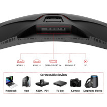 Koorui 21:9 WQHD 3440 x 1440 4K (HDr 400) 34 Inch 1800R Curved Gaming Monitor, 165Hz Mprt 1Ms (AMD Freesync Premium Nvidia G-Sync) HDMI DP 90% DCI-P3 OSD Roker Computer Gamer Monitors