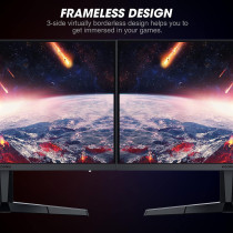 Koorui Monitor Gaming, 24 Inch Computer Screen HDMI, 165Hz, 1080P, 1Ms, IPS, Freesync, Compatible G-Sync, Tilt Adjustable, Eye Care, Vesa Wall Mountable (FHD 1920x1080, Display Port) Black