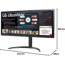 LG 34WP550 34 Inch 21:9 Ultrawide Full HD (2560 x 1080) IPS Borderless Monitor With AMD Freesync - Black