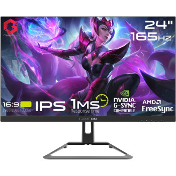 GameOn GOE24FHD165 24 Inch FHD, 165Hz, 1Ms (1920X1080) Flat IPS Gaming Monitor With Gsync & Free Sync - Black, Display Port, HDMI
