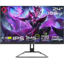 GameOn GOE24FHD165 24 Inch FHD, 165Hz, 1Ms (1920X1080) Flat IPS Gaming Monitor With Gsync & Free Sync - Black, Display Port, HDMI