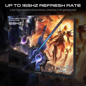 GameOn GOE24FHD165 24 Inch FHD, 165Hz, 1Ms (1920X1080) Flat IPS Gaming Monitor With Gsync & Free Sync - Black, Display Port, HDMI