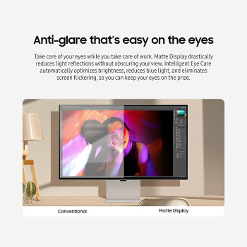 Samsung 27 Inch ViewFinity S9 IPS 5K Monitor With Thunderbolt 4, Mini-Display Port, Matte Display, 4K Slimfit Camera, Slim Metal Design, Airplay, Smart TV Apps, Gaming Hub, For Windows And Mac, LS27C902PAMXUE