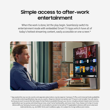 Samsung 27 Inch ViewFinity S9 IPS 5K Monitor With Thunderbolt 4, Mini-Display Port, Matte Display, 4K Slimfit Camera, Slim Metal Design, Airplay, Smart TV Apps, Gaming Hub, For Windows And Mac, LS27C902PAMXUE