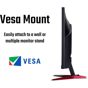 Acer Nitro VG240Y 23.8 Inch 100Hz Refresh - Full HD (1920 x 1080) IPS Gaming Monitor With AMD Freesync Technology - 1Ms VRB (1 HDMI Port & 1 VGA), Black