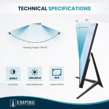 Empire 27 Inch Monitor With Speakers, 75Hz Computer Monitor With 99% SRGB, Ultra-Slim Design Frameless PC Monitor With Tilt V Stand, Anti-Glare And Free Sync Computer Screen With Full HD LED Display